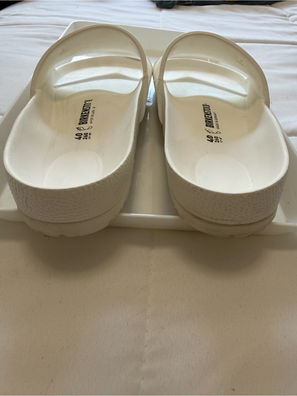 Birkenstock White EVA Slide Sandals with Embossed Logo - Picture 7 of 7
